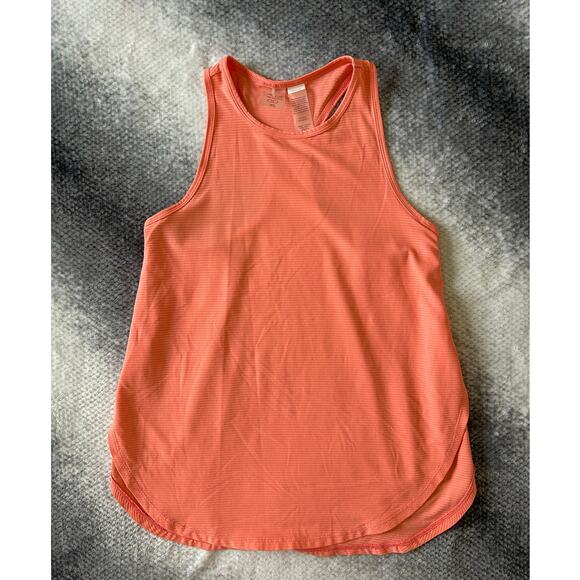 Calia Striped Racerback Side Slit Coral Tank Top Oversized Nylon Spandex Size XS - Picture 3 of 7